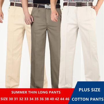 Men's Thin Summer Cotton Straight Trousers