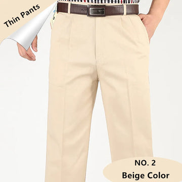 Men's Thin Summer Cotton Straight Trousers