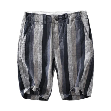 Summer New Contrast Striped Linen Shorts