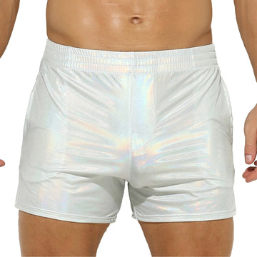 Men's Shiny Faux Leather Low-Rise Boxer Shorts