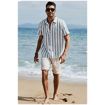 Summer Men's Stylish Striped Beach Shirt