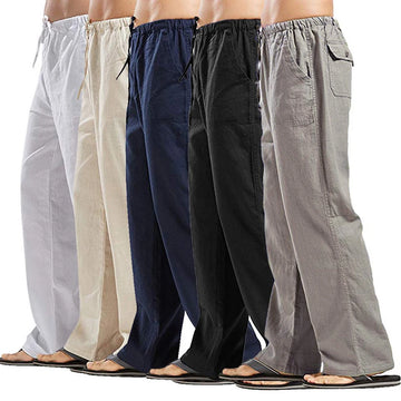 Men's Cotton Linen Pants Large Size Trousers