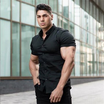 Summer Fashion Slim Fit Short Sleeve Men's Shirt