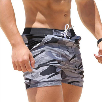 Sexy Men's Camo Board Shorts Boxer Briefs