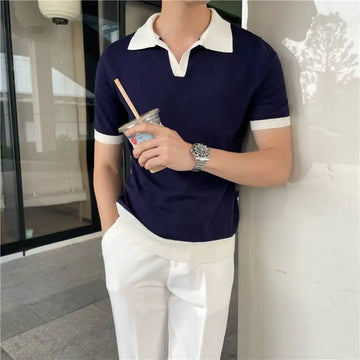 Summer Lapel Breathable Men's Short Sleeve Polo Shirt